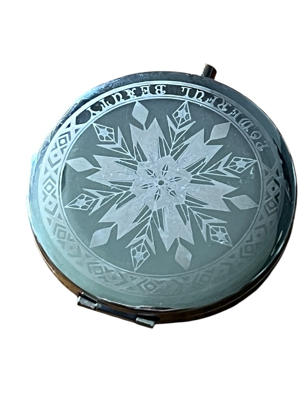 Mally Beauty Disney Frozen Silver Tone Compact Mirror  Elsa / Anna Keepsake NEW